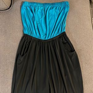 Material Girl Strapless Jumpsuit- Large